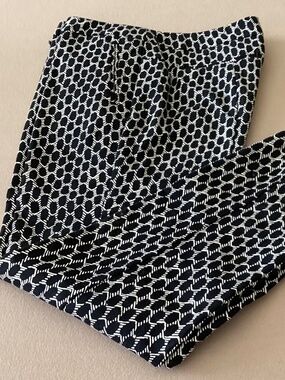 ADRIANNA PAPELL - BLACK WHITE COTTON PANTS - SIZE 6